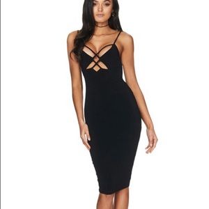 Nookie your highness black midi dress